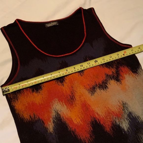 Vanilla Sugar Abstract Beaded Long Stretchy Tank Top (M) - Picture 6 of 7